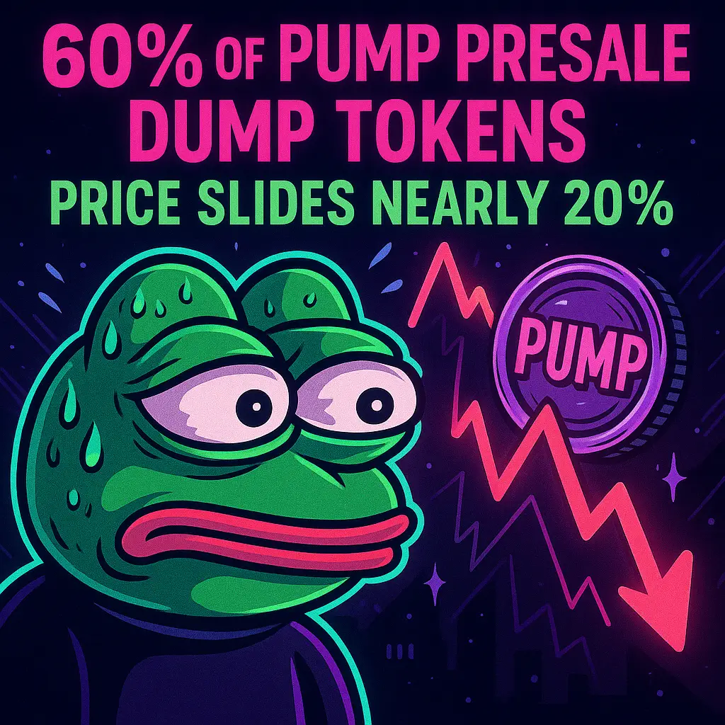 60% of PUMP Presale Dump Tokens, Price Slides Nearly 20%
