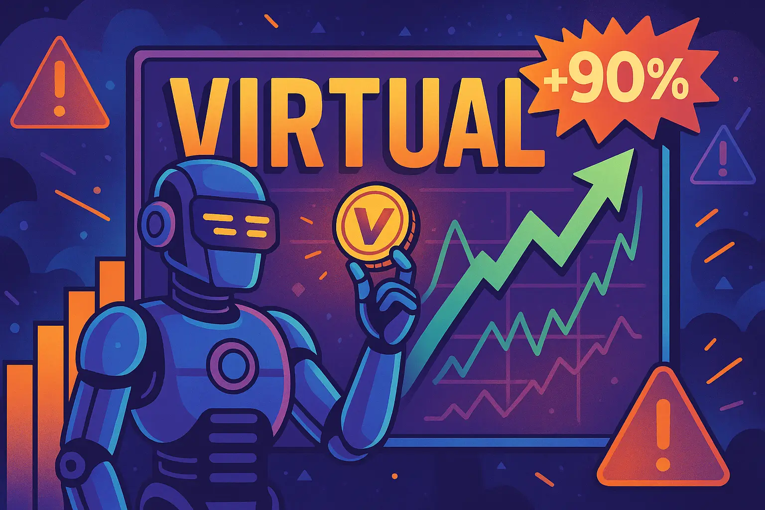 AI-Driven Token Virtuals Protocol (VIRTUAL) Explodes ~90%, But Alarms Flash in the Charts