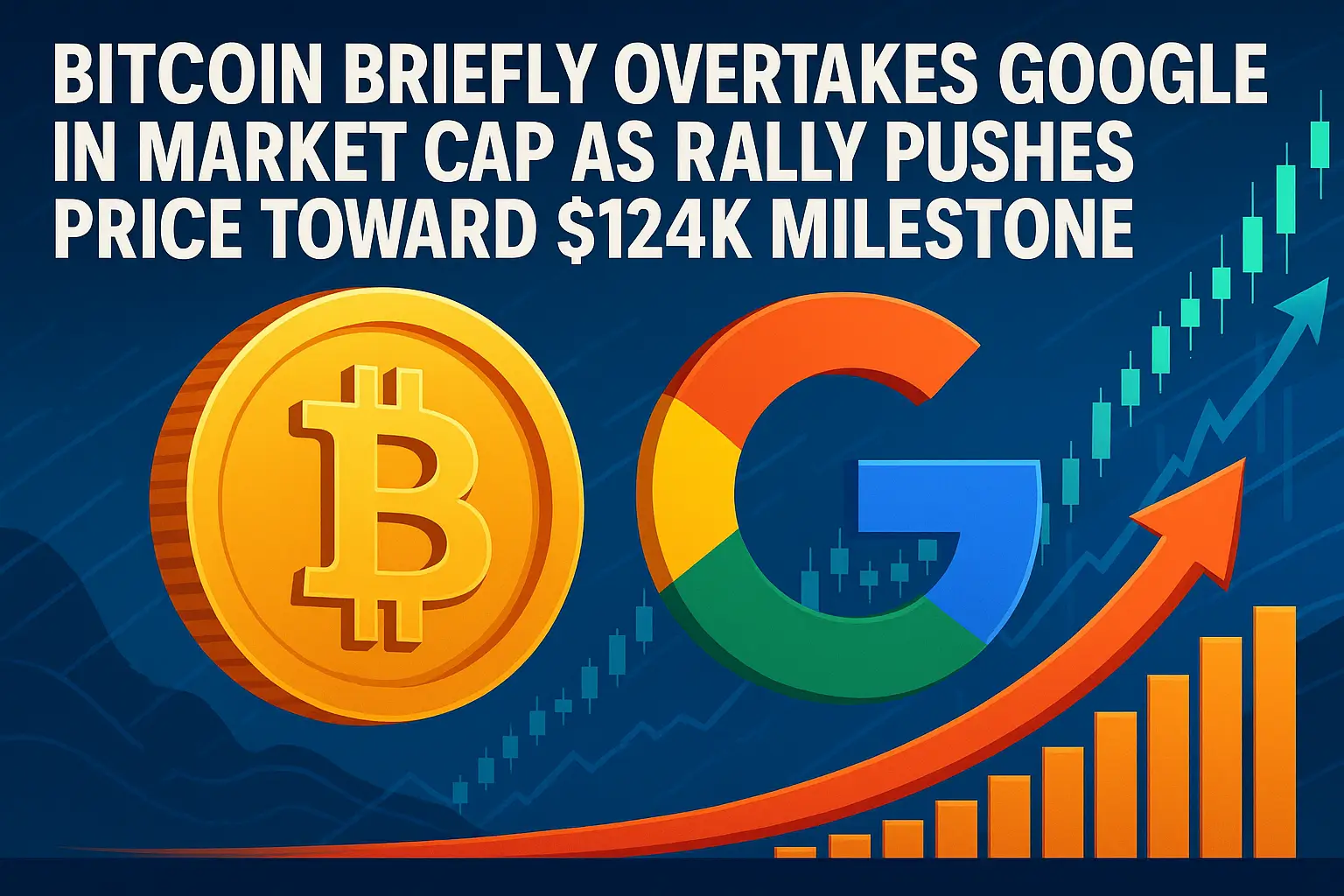 Bitcoin Briefly Overtakes Google in Market Cap as Rally Pushes Price Toward $124K Milestone