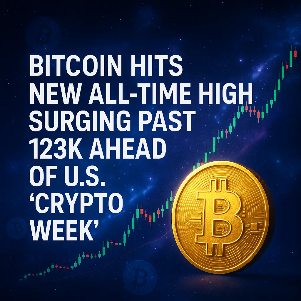 Bitcoin Hits New All-Time High, Surging Past 123K Ahead of U.S. “Crypto Week”