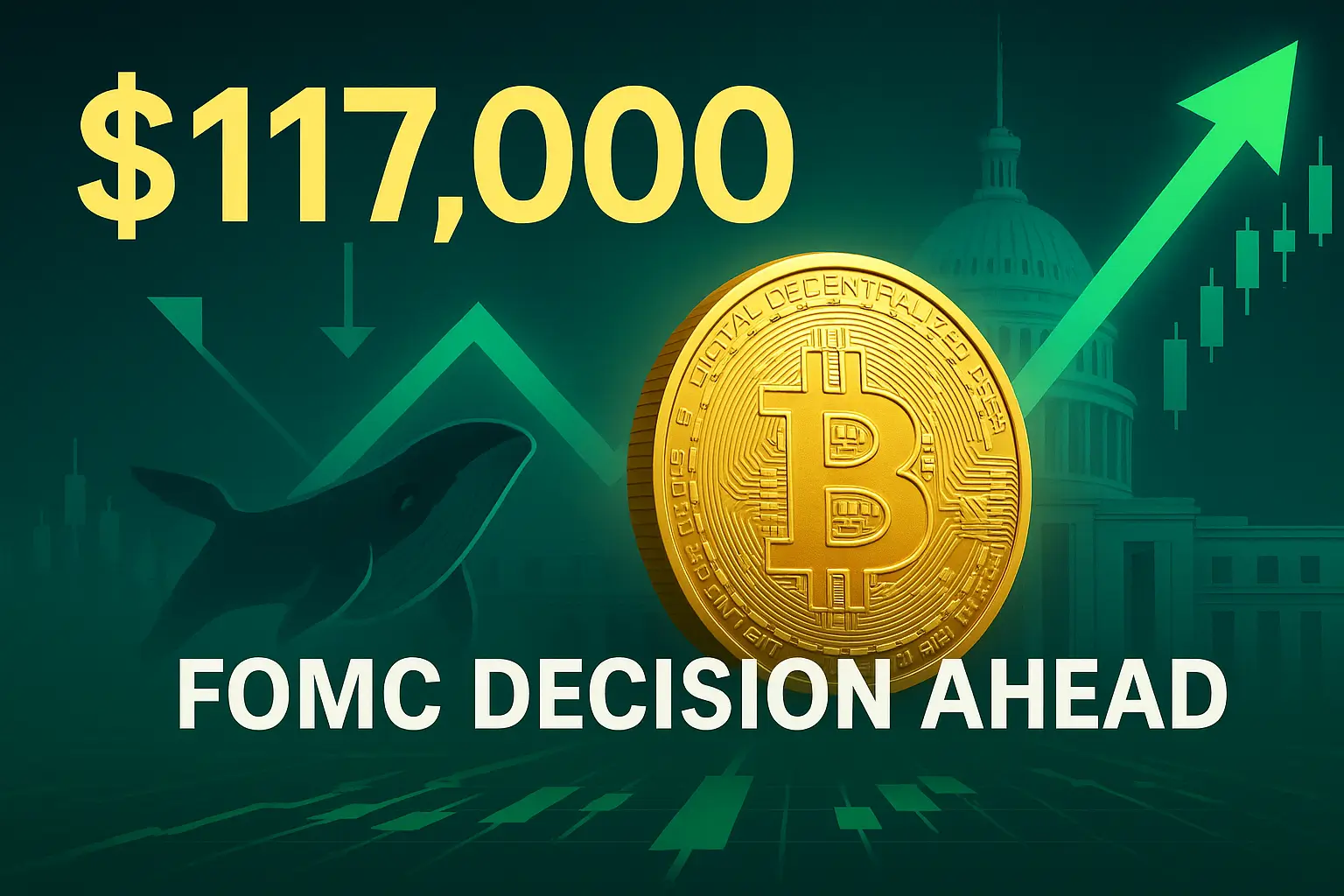 Bitcoin Nears $117,000 as Markets Price In Fed Rate Cut, Traders Watch Closely Ahead of FOMC Decision