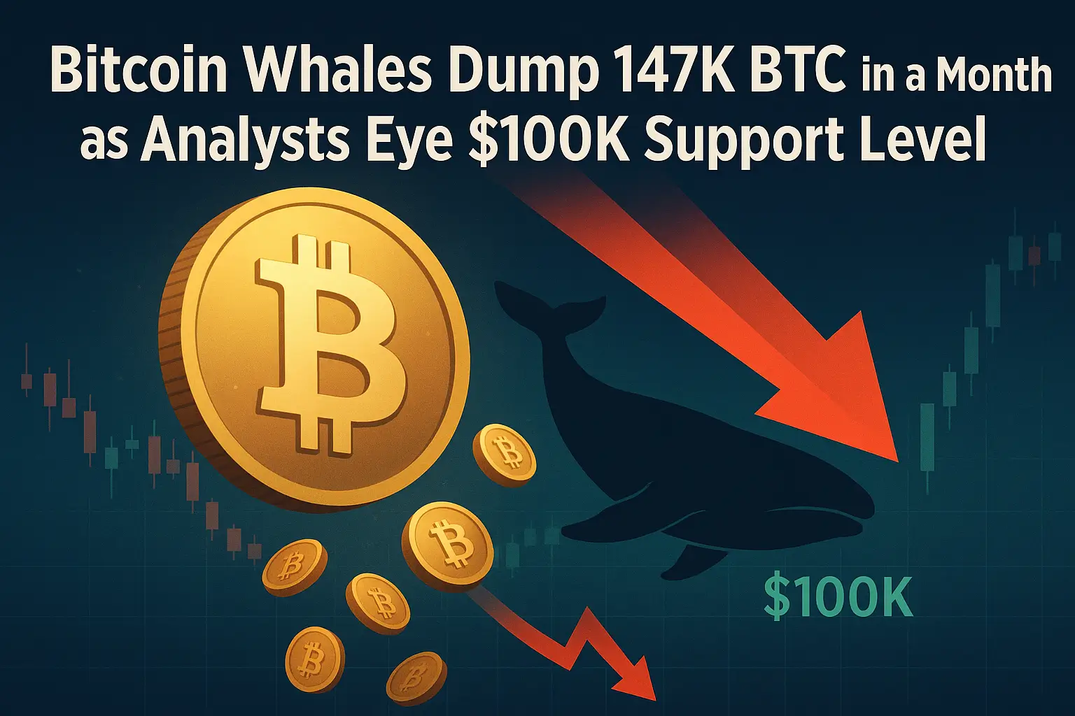 Bitcoin Whales Dump 147K BTC in a Month as Analysts Eye $100K Support Level