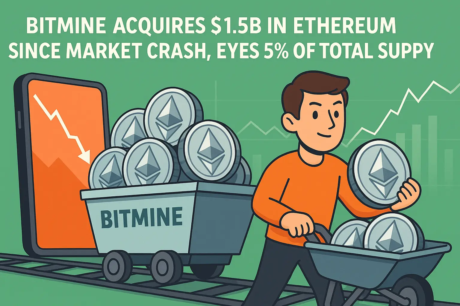BitMine Acquires $1.5B in Ethereum Since Market Crash, Eyes 5% of Total Supply