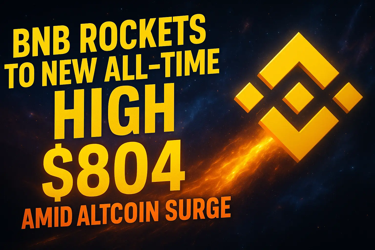BNB Rockets to New All-Time High at $804 Amid Altcoin Surge