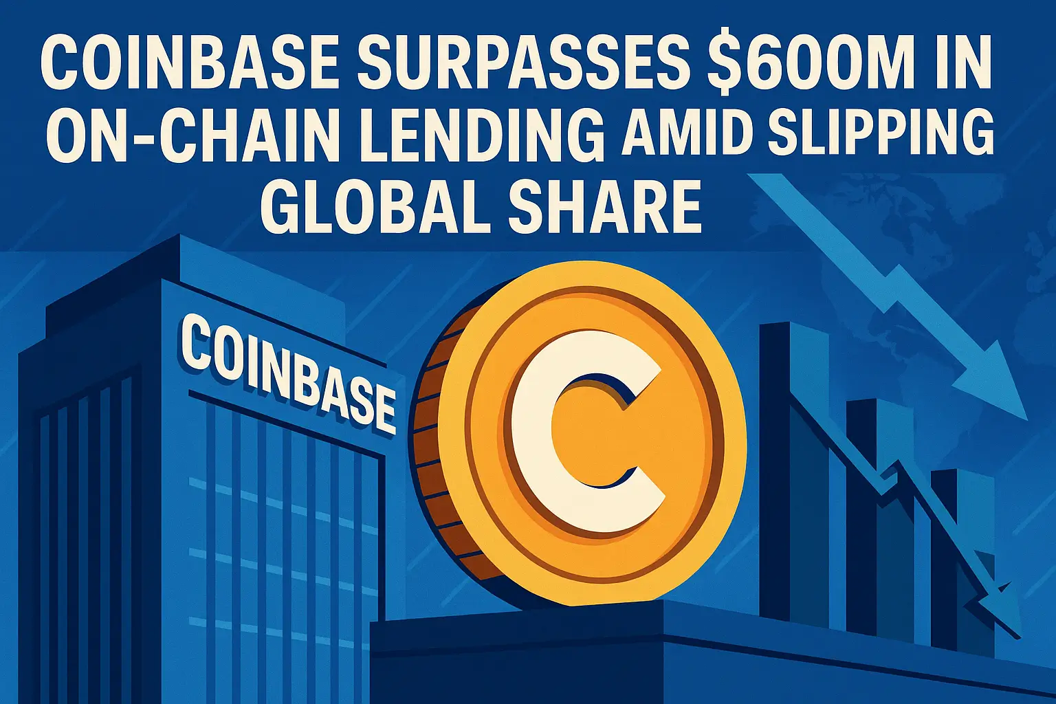 Coinbase Surpasses $600M in On-Chain Lending Amid Slipping Global Share