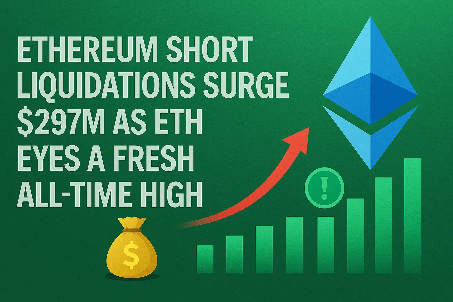 Ethereum Short Liquidations Surge ~$297M as ETH Eyes a Fresh All-Time High