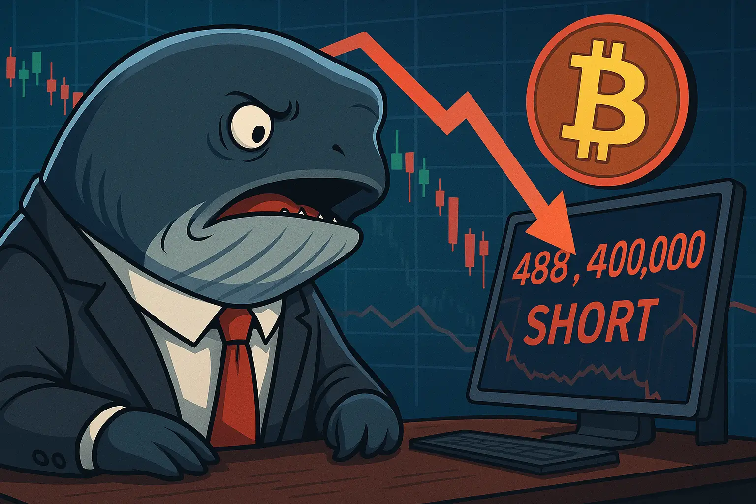 Hyperliquid Whale Doubles Down on Nearly a Half-Billion Bitcoin Short, Market Braces for Volatility