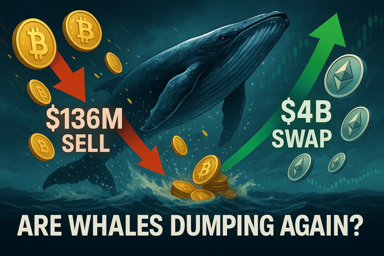 Long-Dormant Bitcoin Whale Sells $136M After $4B BTC to ETH Swap: Are Whales Dumping Again?