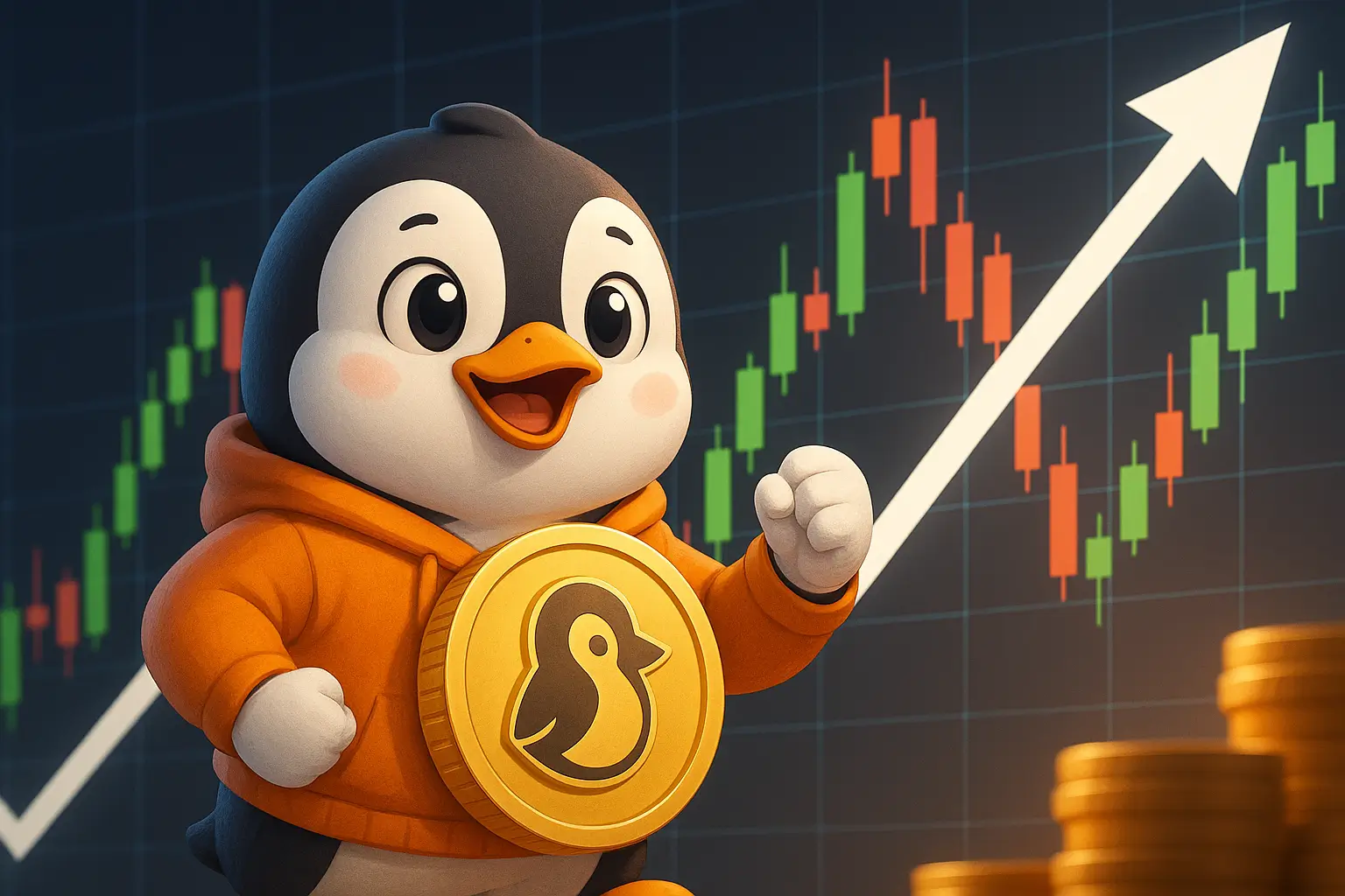 PENGU Jumps Double Digits With Traders Eyeing Breakout Toward $0.05