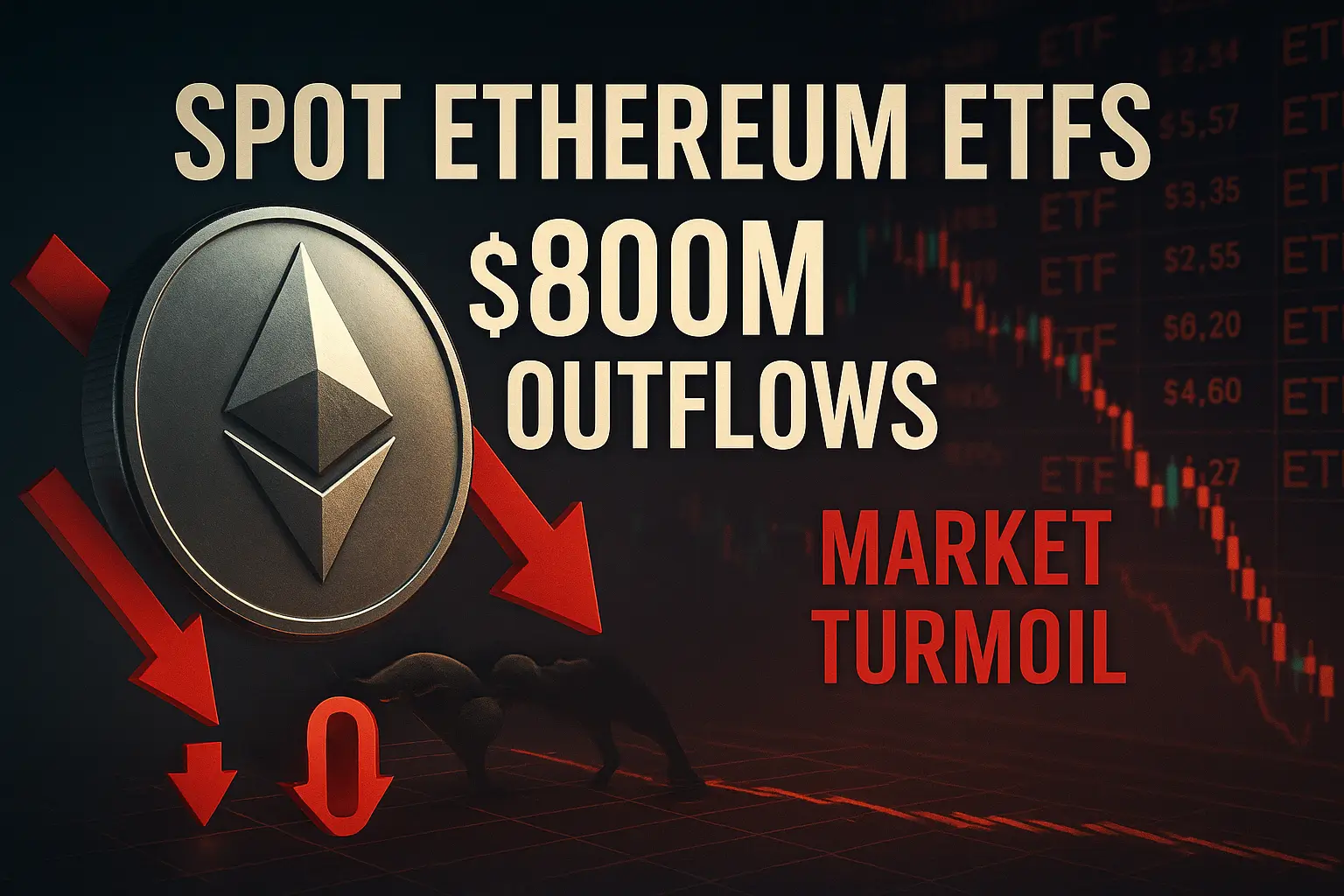 Spot Ethereum ETFs Experience Record $800M Outflows Amid Market Turmoil