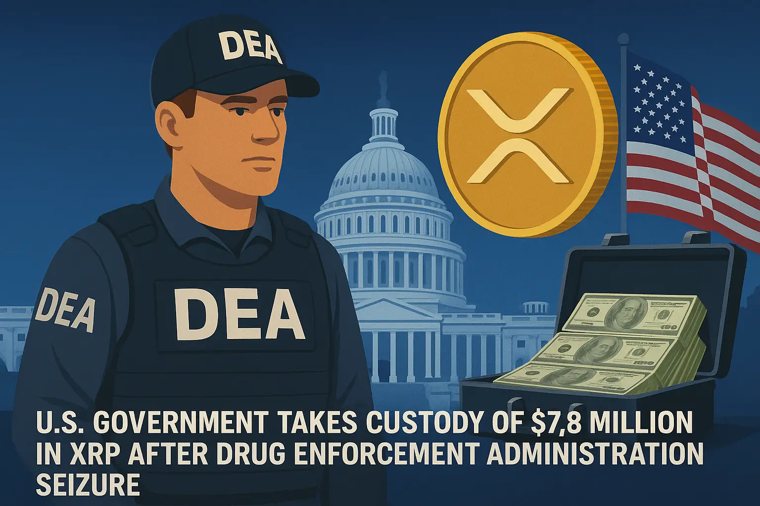 U.S. Government Takes Custody of $7.8 Million in XRP After Drug Enforcement Administration Seizure