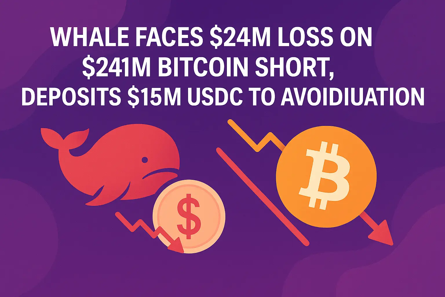 Whale Faces $24M Loss on $241M Bitcoin Short, Deposits $15M USC to Avoid Liquidation