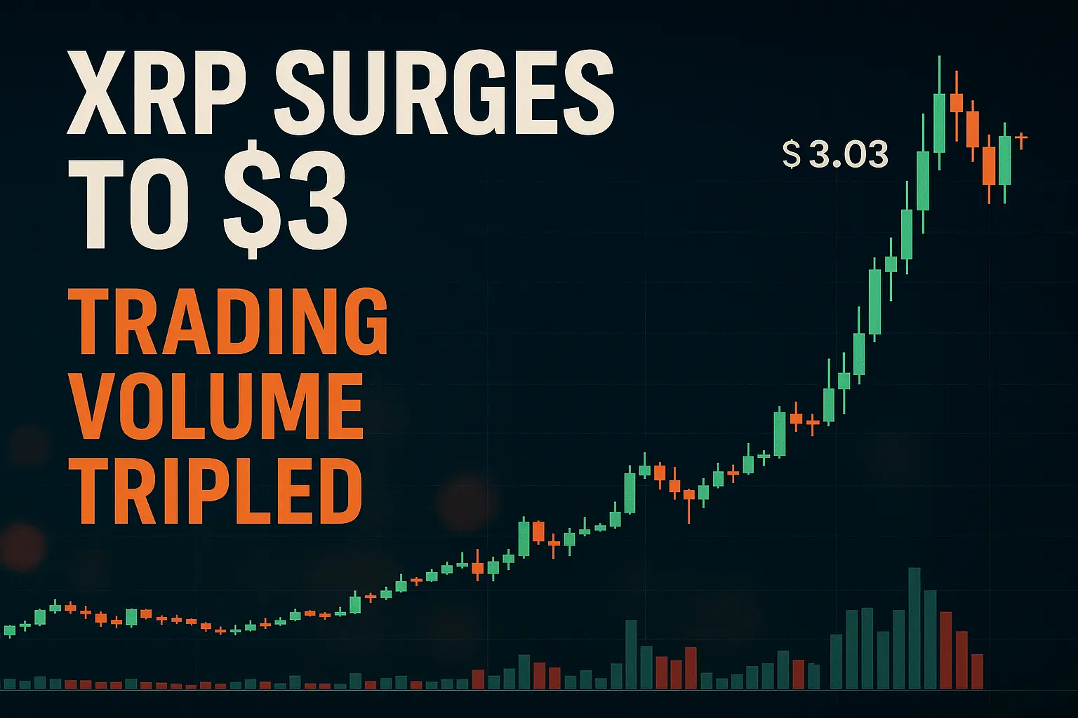 XRP Surges to $3 Then Hits Resistance as Trading Volume Triples Amid Profit‑Taking